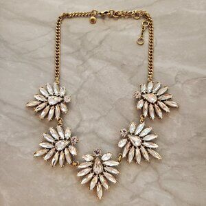 ✨ J.Crew Rhinestone Crystal Cluster Statement Bridal Wedding Necklace ✨